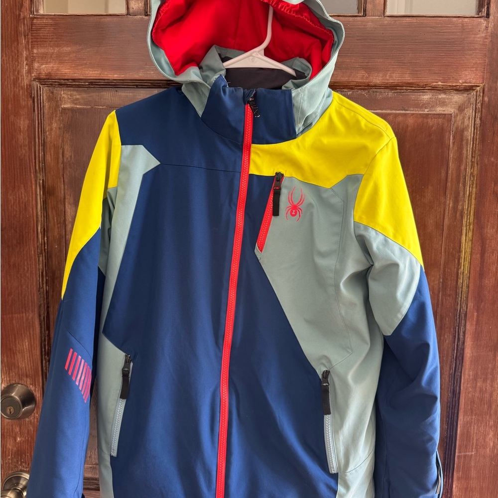 Spyder Kids' Navy and Yellow Hooded Jacket